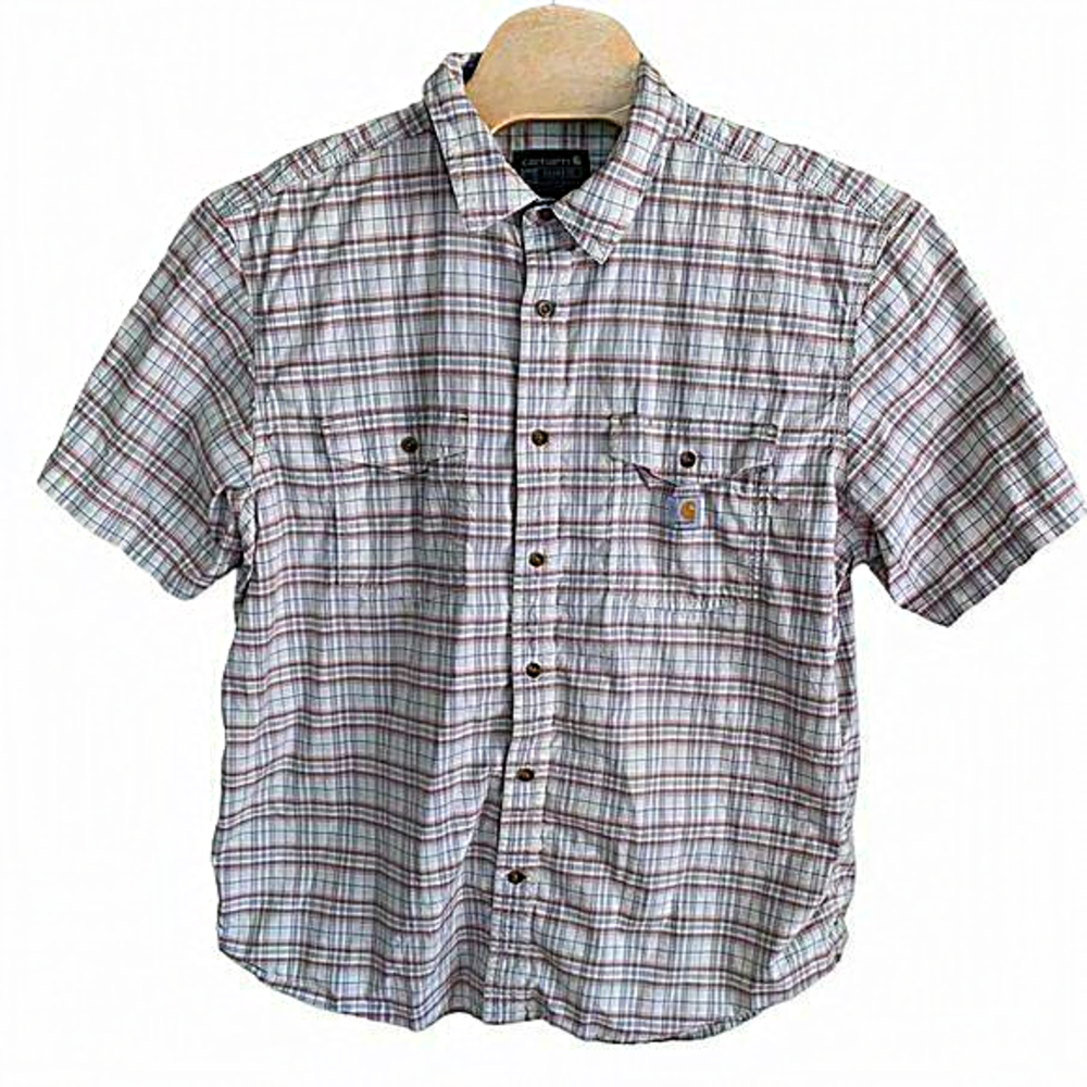 Carhartt XXL Button Up Shirt‎ Plaid Relaxed Fit Rugged Flex